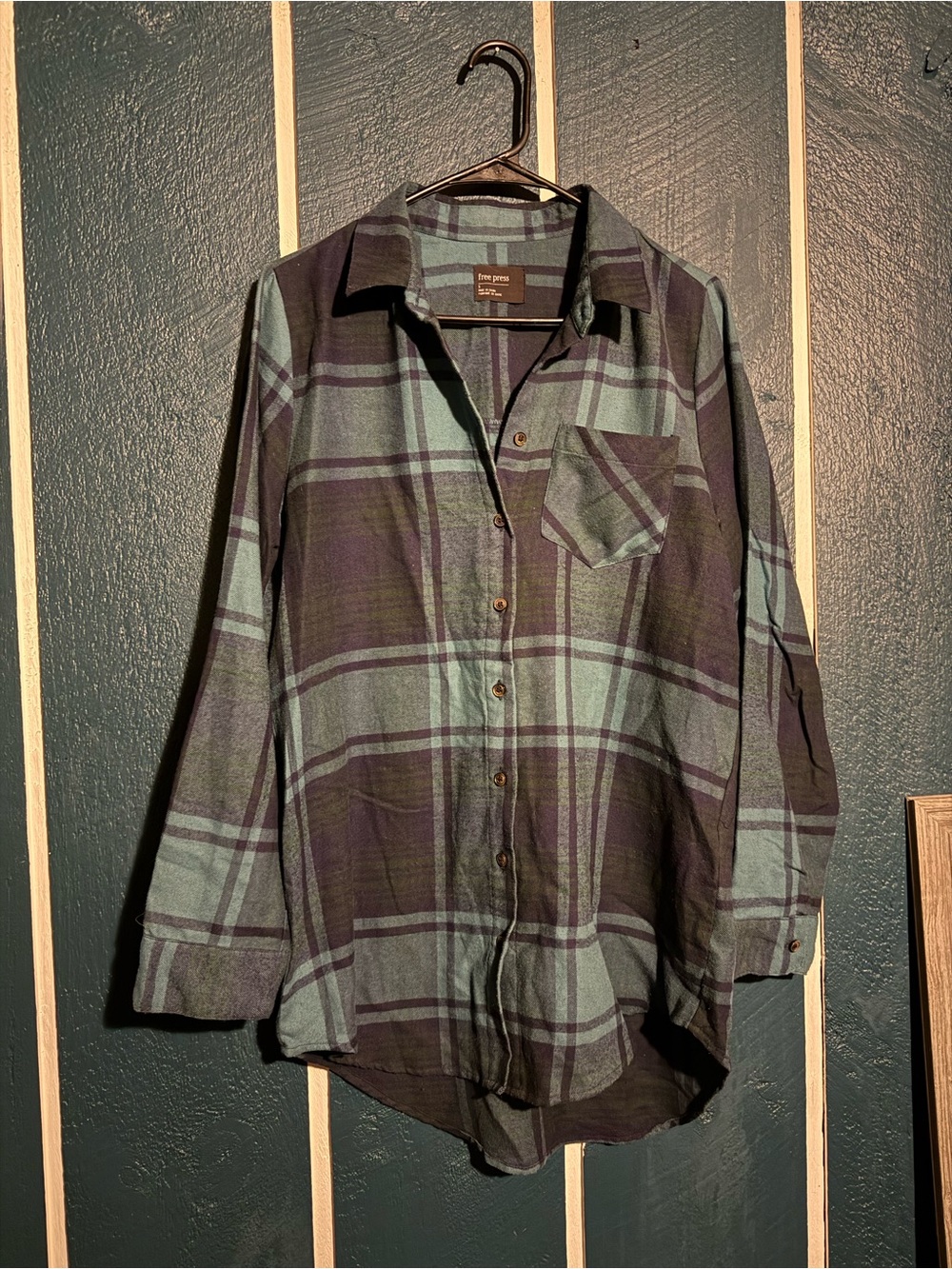 free press Plaid Button-Down Shirt/Tunic